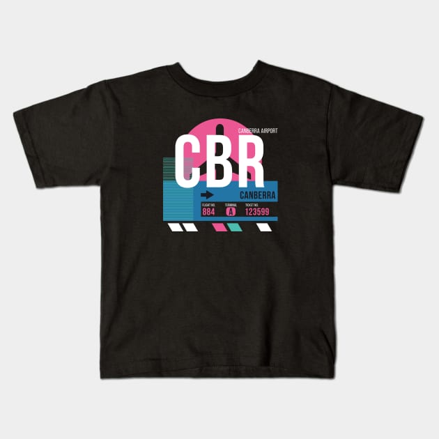 Canberra (CBR) Airport // Sunset Baggage Tag Kids T-Shirt by Now Boarding